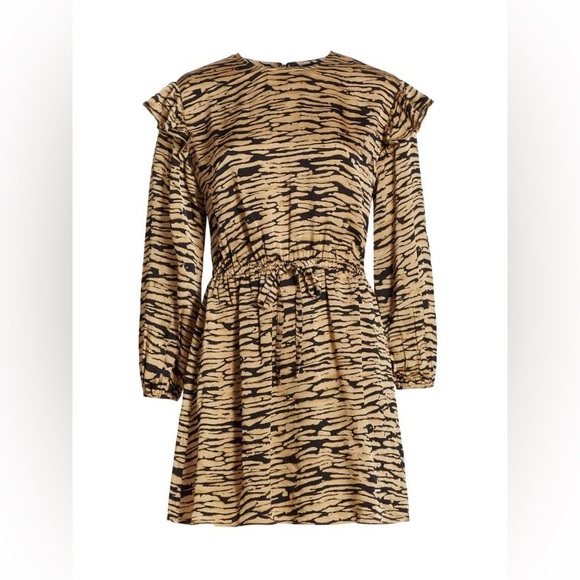 NEW Rails Ora Abstract Tiger Print Mini Dress Lightweight Ruffle Women’s Size S - Picture 5 of 16